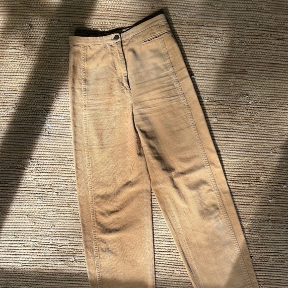 Lemaire Tan Wide Leg Pants - Picture 1 of 3